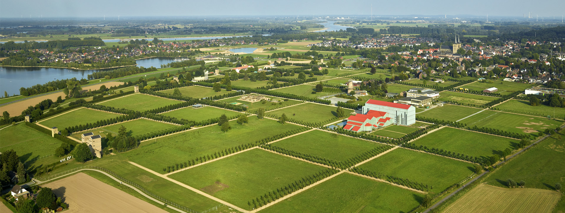 Aerial photo of the LVR-Archaeological Park Xanten