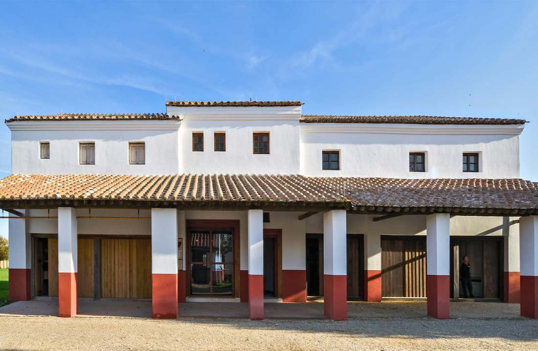 Front view of the four craftsmen's houses