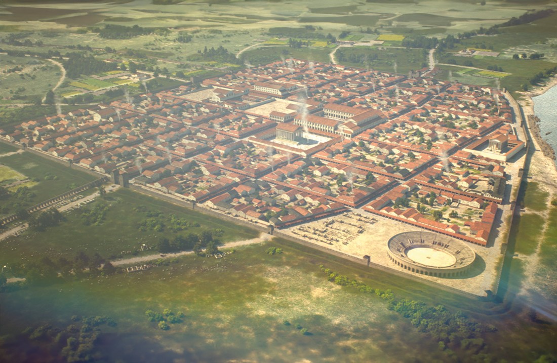 Rendering der Stadt Colonia Ulpia Traiana